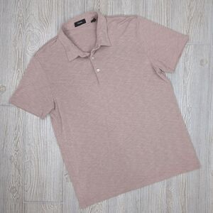 Theory Men's Large Blush Pink Short Sleeve Polo Shirt Workwear Casual Comfort